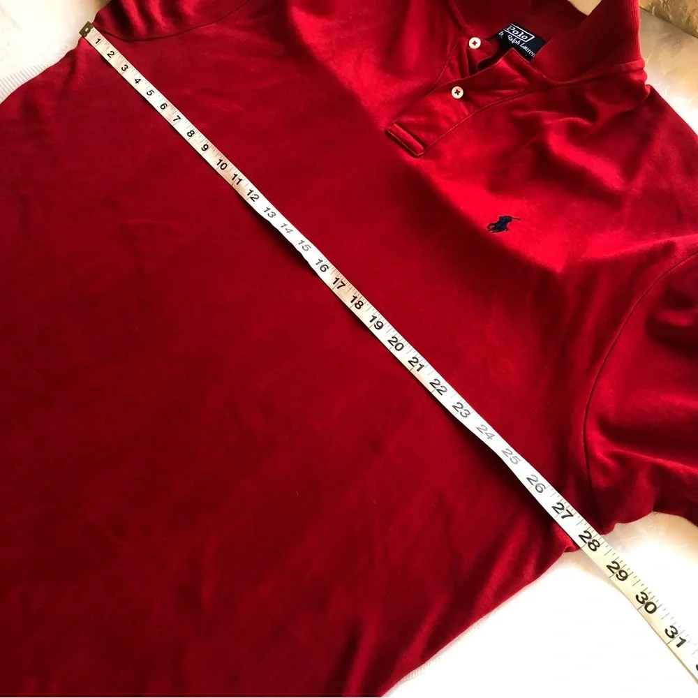 Polo Ralph Lauren Red Polo Shirt Men’s Size XXL 1/4 Button-Up Short Sleeves Top